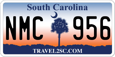 SC license plate NMC956