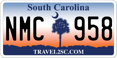 SC license plate NMC958