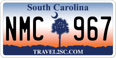 SC license plate NMC967