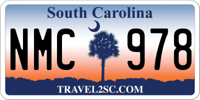 SC license plate NMC978