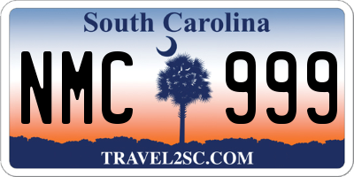 SC license plate NMC999