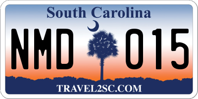 SC license plate NMD015