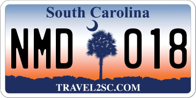 SC license plate NMD018