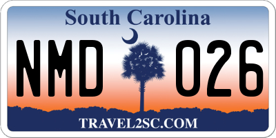 SC license plate NMD026