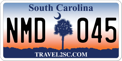 SC license plate NMD045
