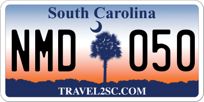 SC license plate NMD050