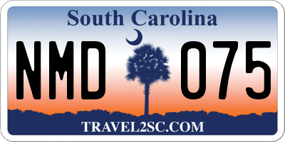 SC license plate NMD075