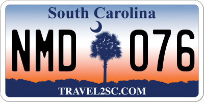 SC license plate NMD076