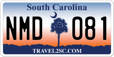 SC license plate NMD081