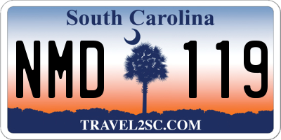 SC license plate NMD119