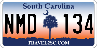 SC license plate NMD134