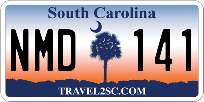 SC license plate NMD141