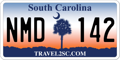 SC license plate NMD142