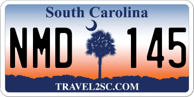SC license plate NMD145