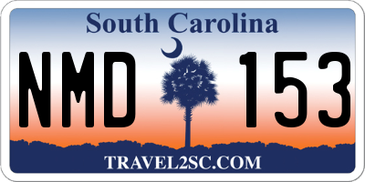 SC license plate NMD153