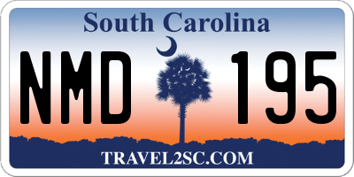 SC license plate NMD195