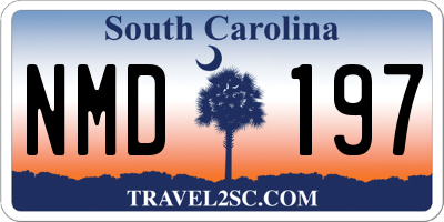 SC license plate NMD197