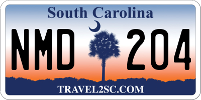 SC license plate NMD204