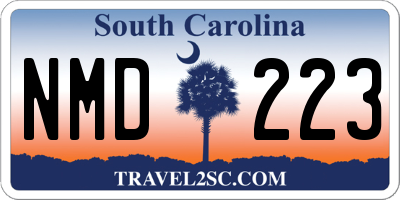 SC license plate NMD223