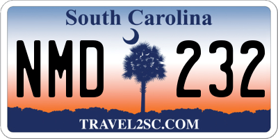SC license plate NMD232