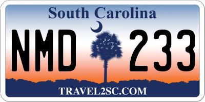 SC license plate NMD233