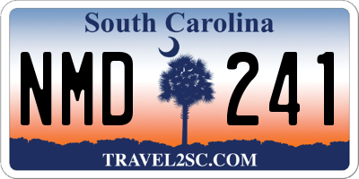 SC license plate NMD241