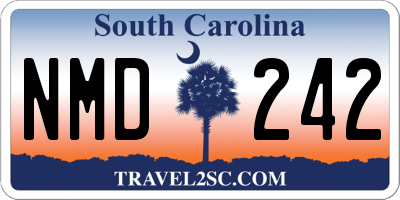 SC license plate NMD242