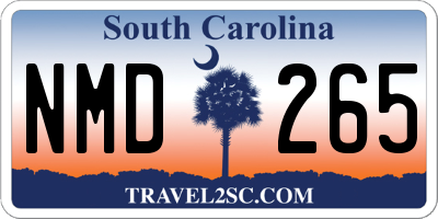 SC license plate NMD265