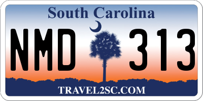 SC license plate NMD313