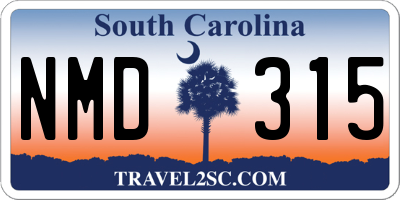 SC license plate NMD315