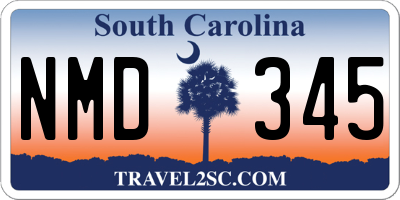 SC license plate NMD345