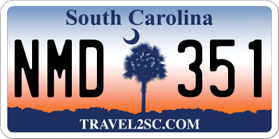 SC license plate NMD351