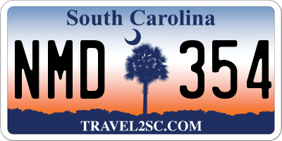 SC license plate NMD354
