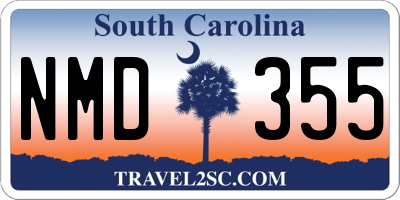 SC license plate NMD355