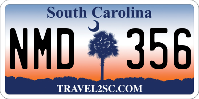 SC license plate NMD356