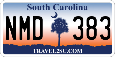 SC license plate NMD383