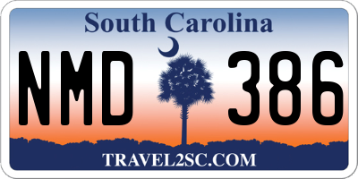 SC license plate NMD386