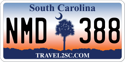 SC license plate NMD388