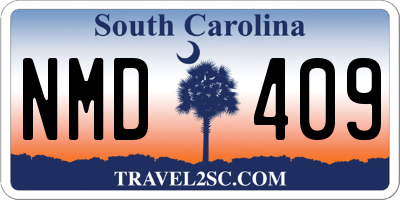 SC license plate NMD409