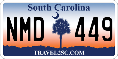 SC license plate NMD449