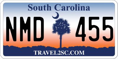 SC license plate NMD455