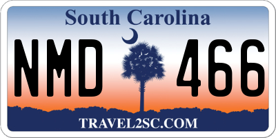 SC license plate NMD466