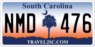 SC license plate NMD476
