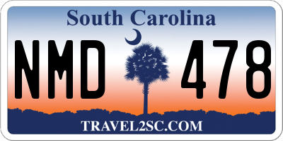SC license plate NMD478