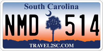 SC license plate NMD514