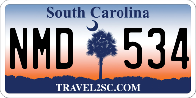 SC license plate NMD534