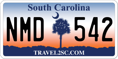 SC license plate NMD542