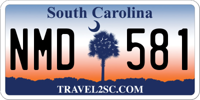SC license plate NMD581