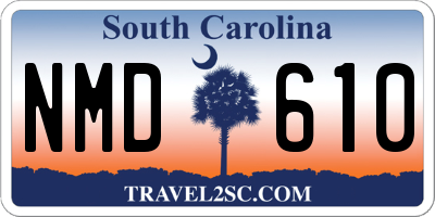 SC license plate NMD610