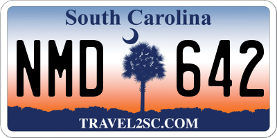 SC license plate NMD642
